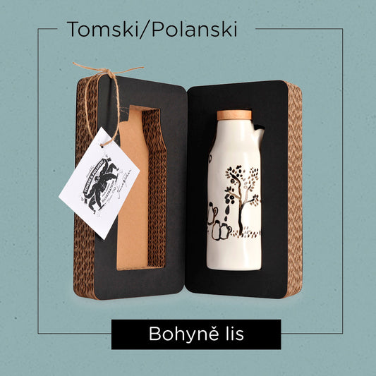 Designová keramická láhev na olivový olej "Bohyně lis"