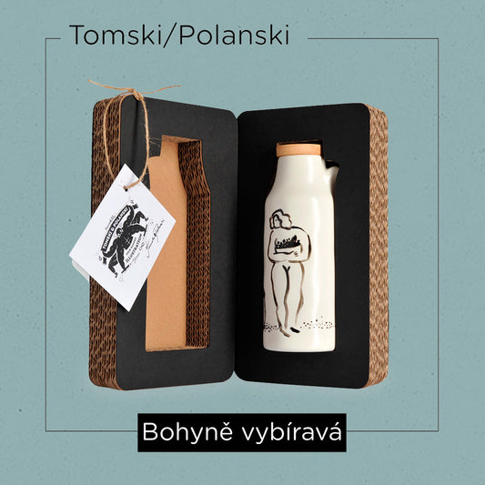 Designová keramická láhev na olivový olej "Bohyně vybíravá"